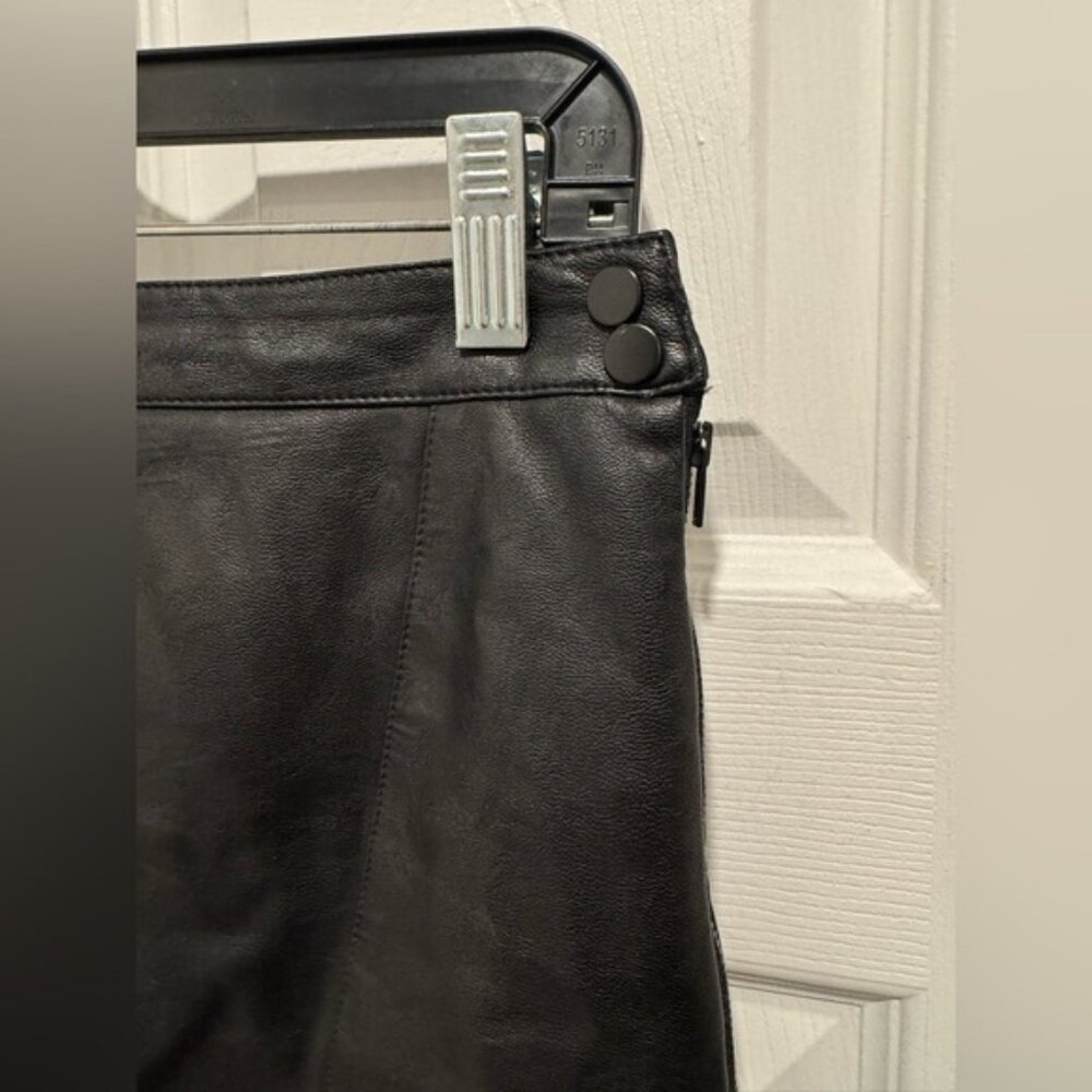 Bardot x Revolve Vegan Leather Mini Skirt faux zipper goth black party rare US8 - Picture 4 of 7